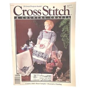 Vintage Cross Stitch & Country Crafts Magazine Jan Feb 1991 25 Great Projects